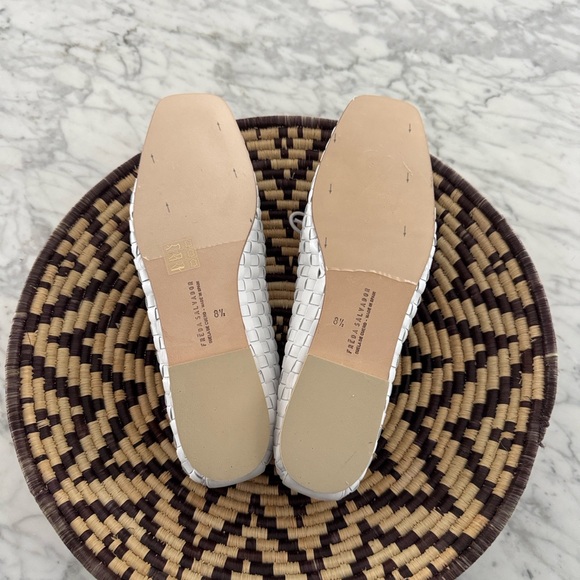 New! Freda Salvador White Woven Jada Ballet Flats. Size 38.5 - Picture 5 of 6